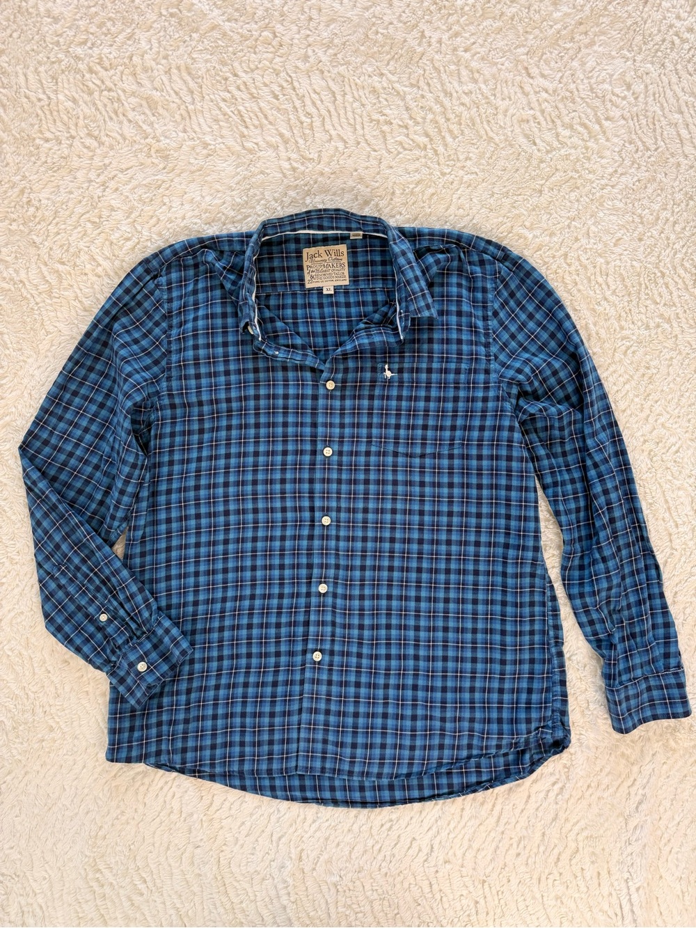 Jack Wills Blue Plaid Casual Button-Down Shirt